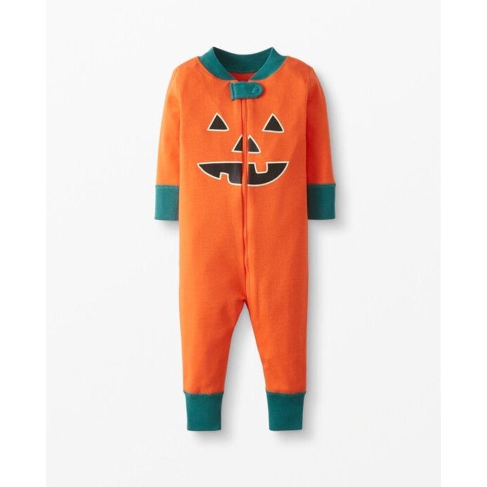 Hanna Andersson Glow-Dark Halloween Pumpkin Baby Sleeper 70
